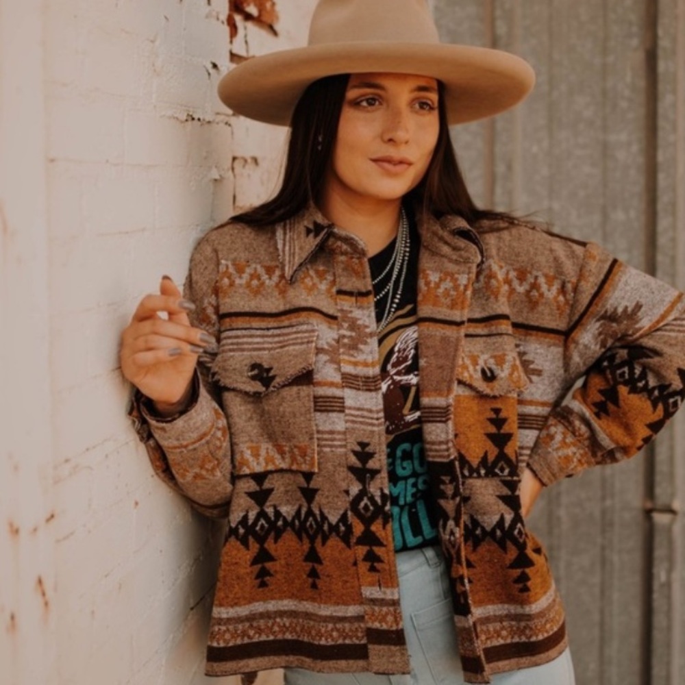 El Dorado Desert Boho Aztec Shacket